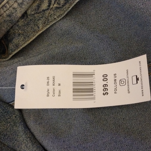 Reasons New M size  Destroyed Denim Jacket. Brand New never been worn - Picture 4 of 6